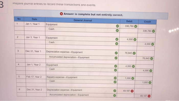 Champion contractors completed the following transactions involving equipment